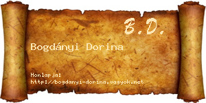 Bogdányi Dorina névjegykártya