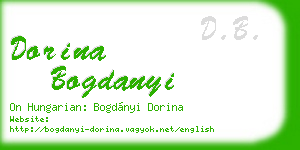 dorina bogdanyi business card